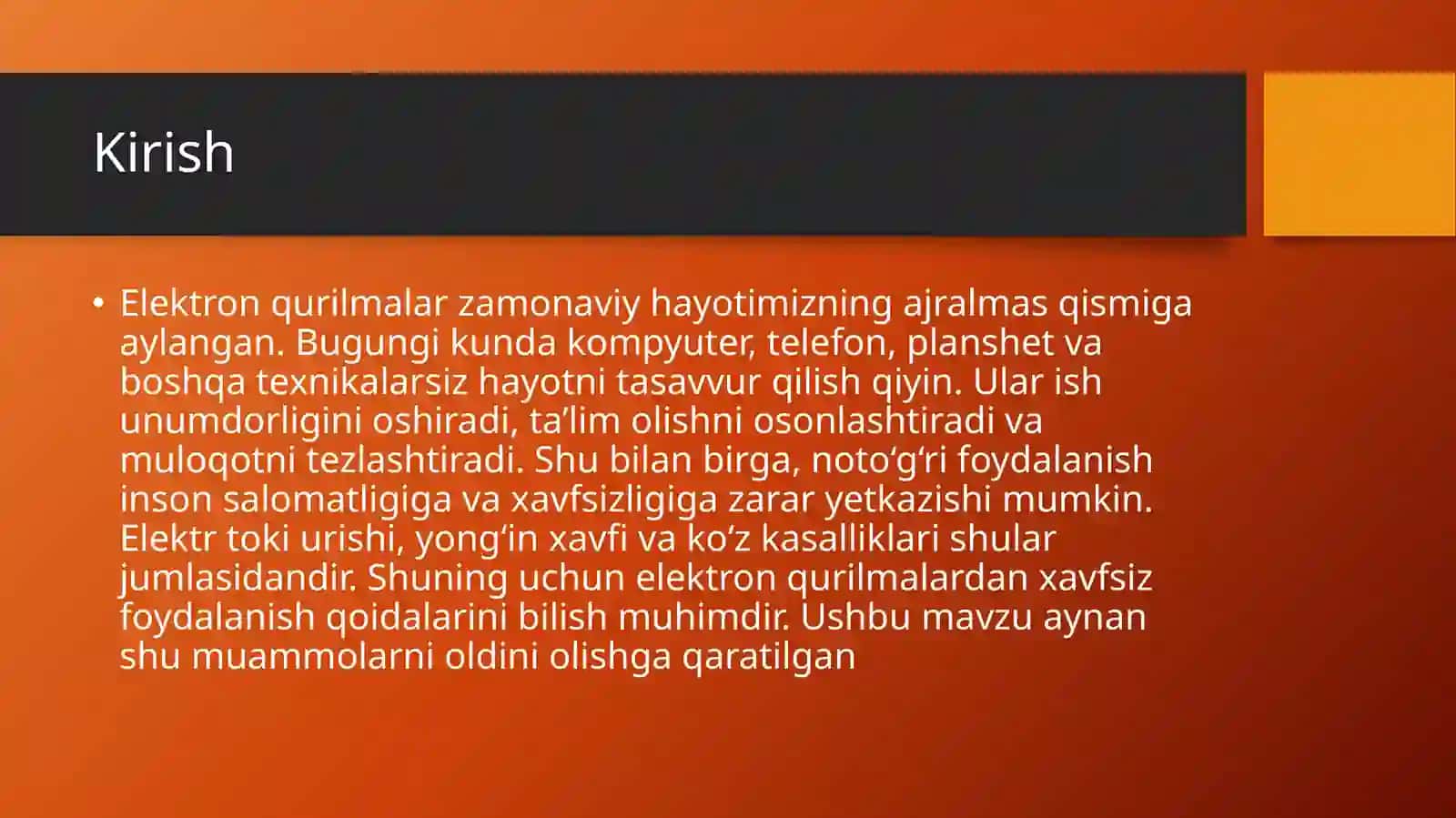 hayot faoliyati xavfsizligi 3