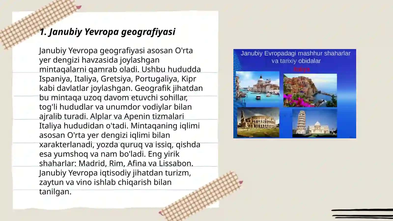Janubiy Yevropa geografiyasi 3