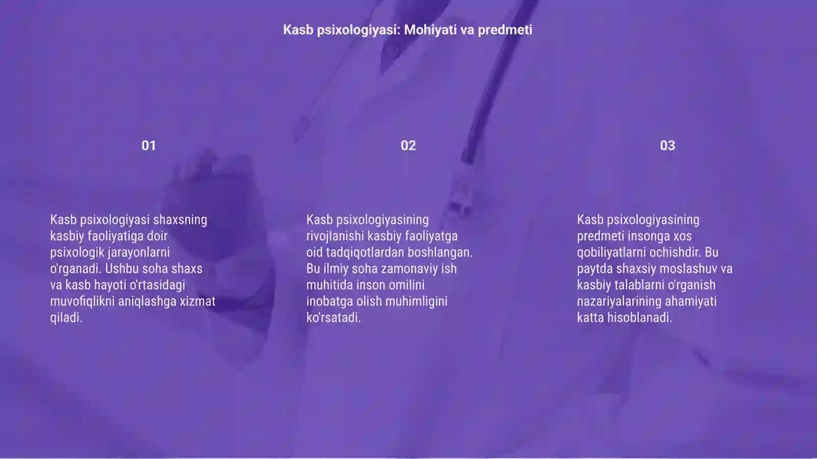 Kasb psixologiyasi predmeti va rivojlanishi 3