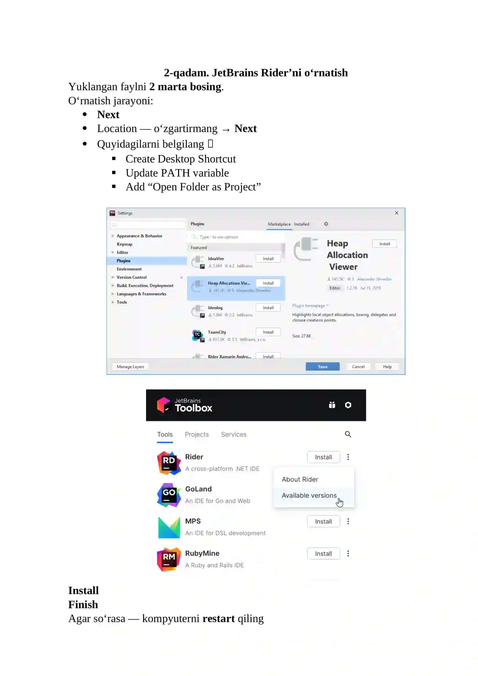 JetBrains Rider: C# uchun qo‘llanma 3