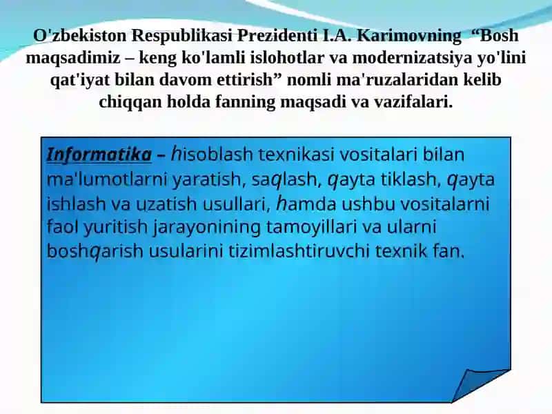Informatikafaniga kirish 3