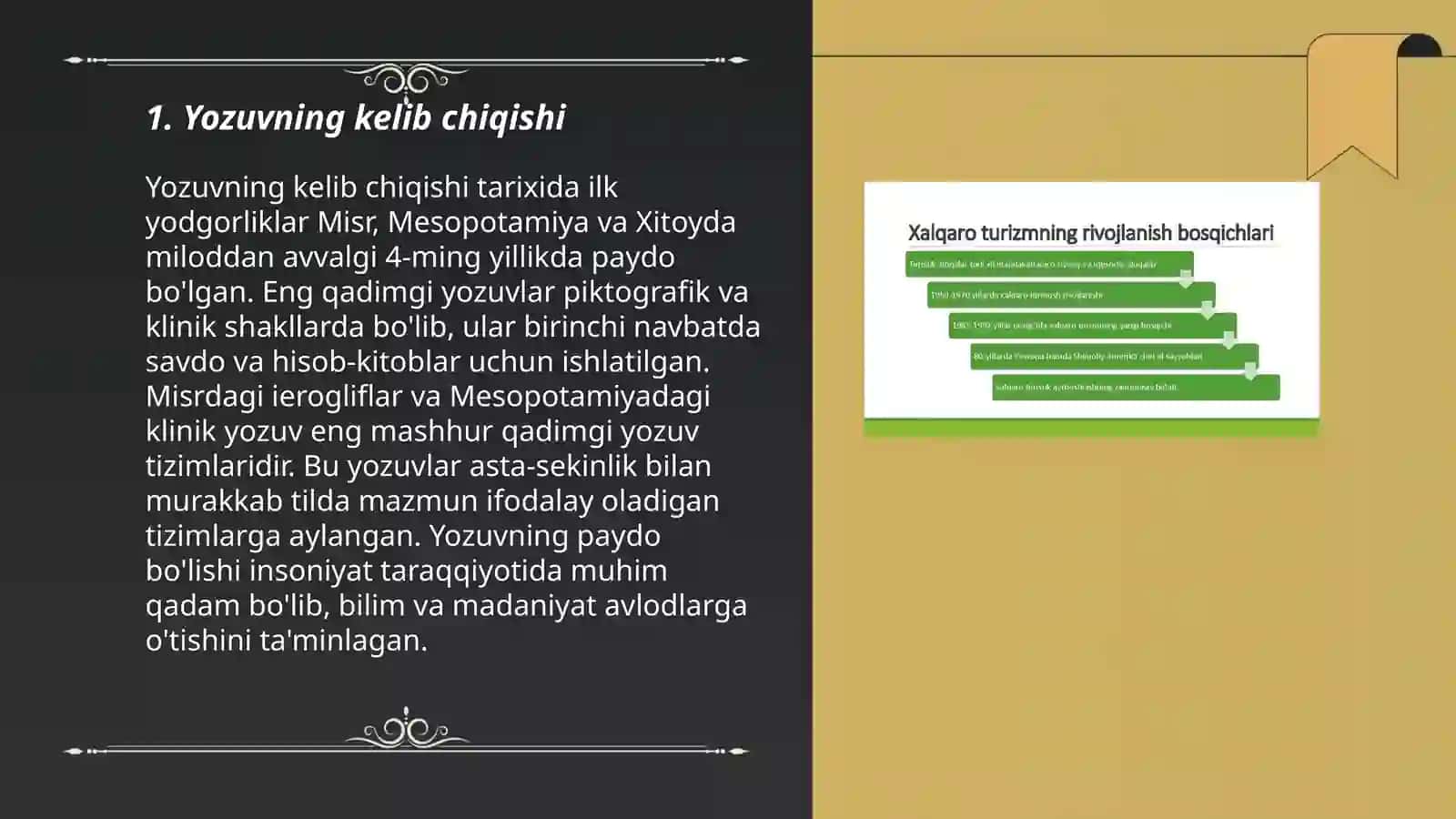 Yozuv uning rivojlanish bosqichlari 3