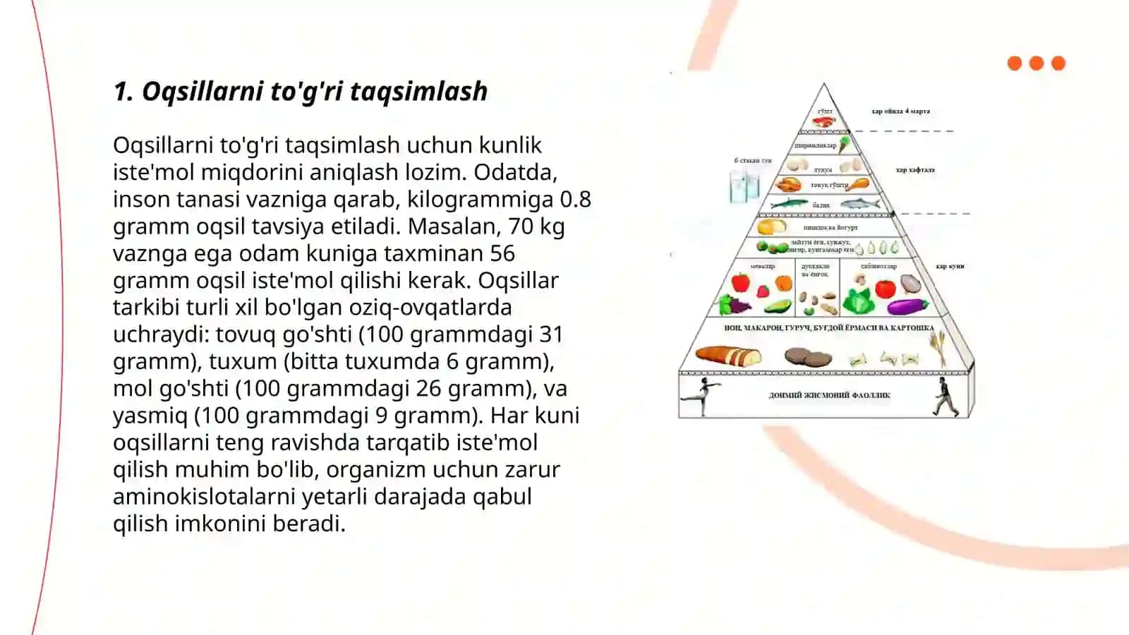 To’g’ri ovqatlanish ratsionini tashkil qilamiz 3