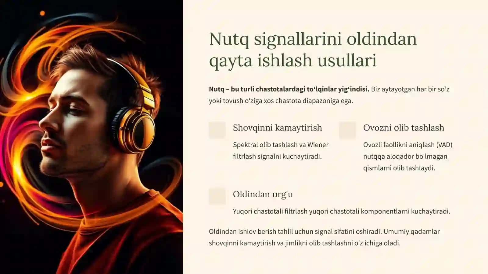Nutqli signallarni tahlil qilish algoritmlari 3