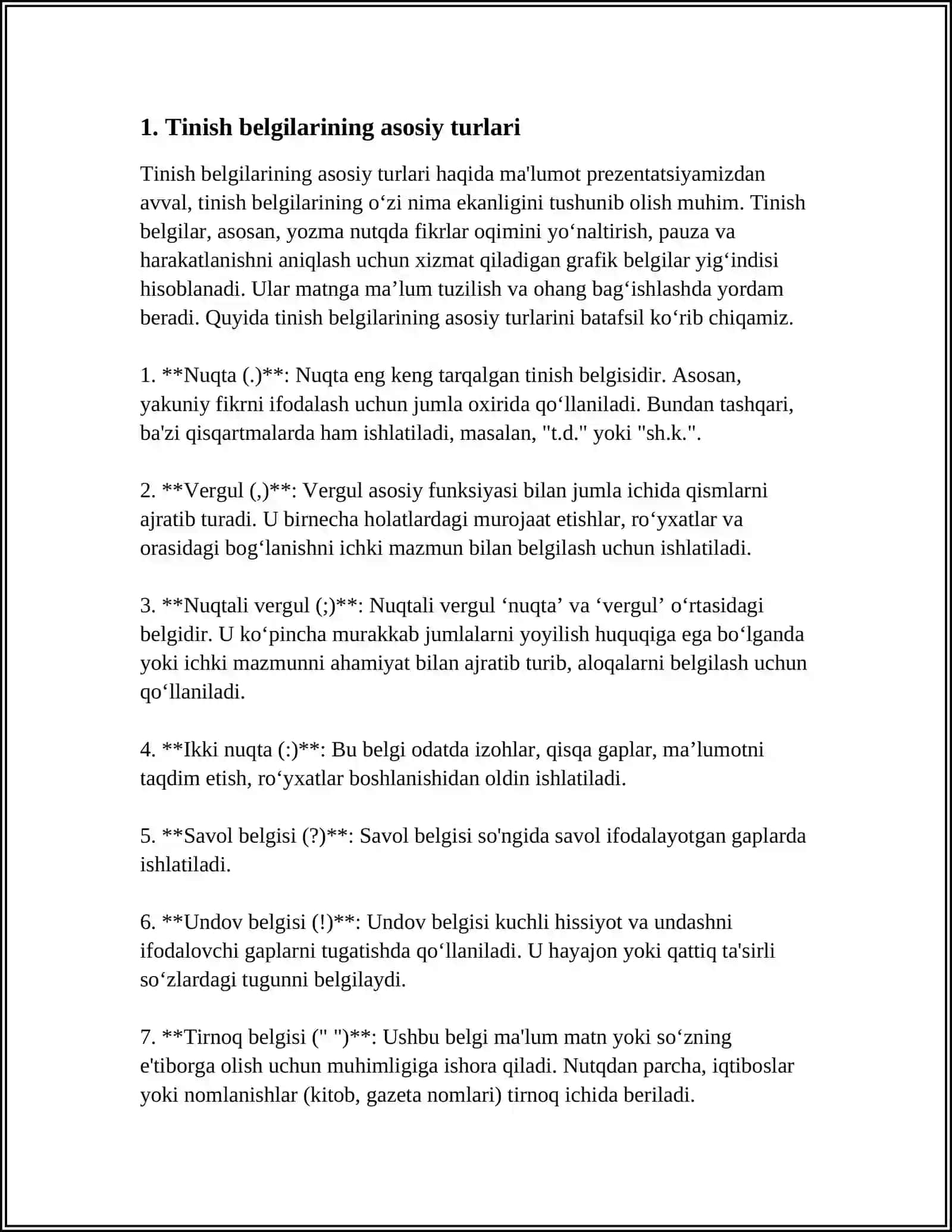 Darstliklarda tinish belgilarining ishlatilishi 3