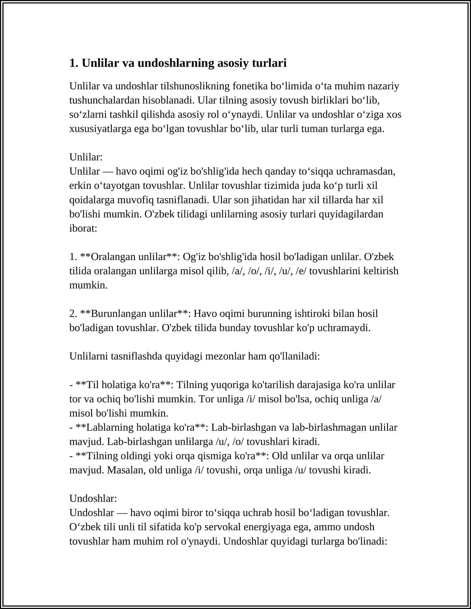 UNLILAR VA UNDOSHLAR 3