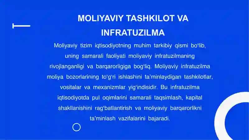 Moliyaviy tashkilotlar va moliyaviy infratuzilmalar 3