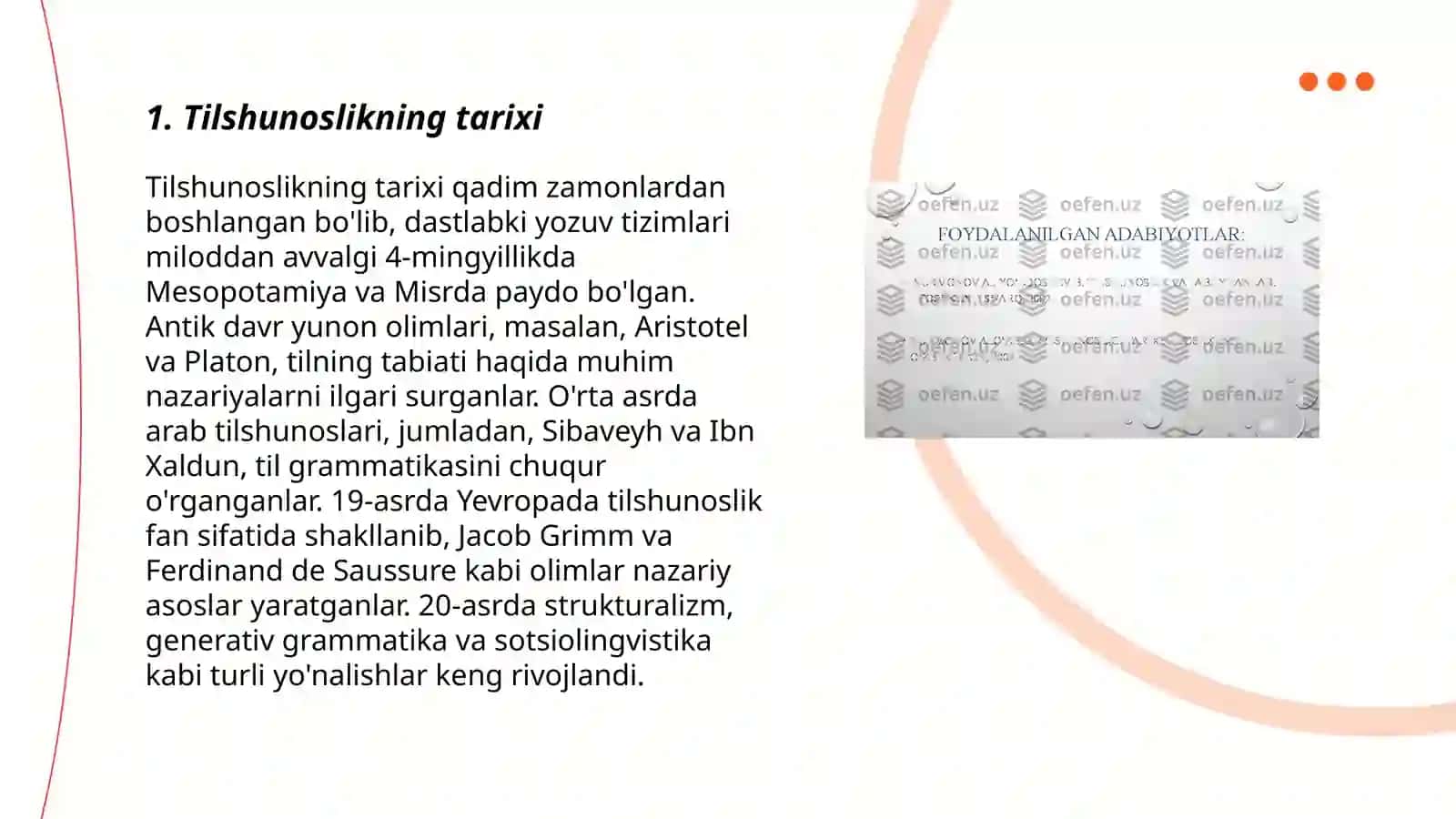 Tilshunoslik va uning bo'limlari 3