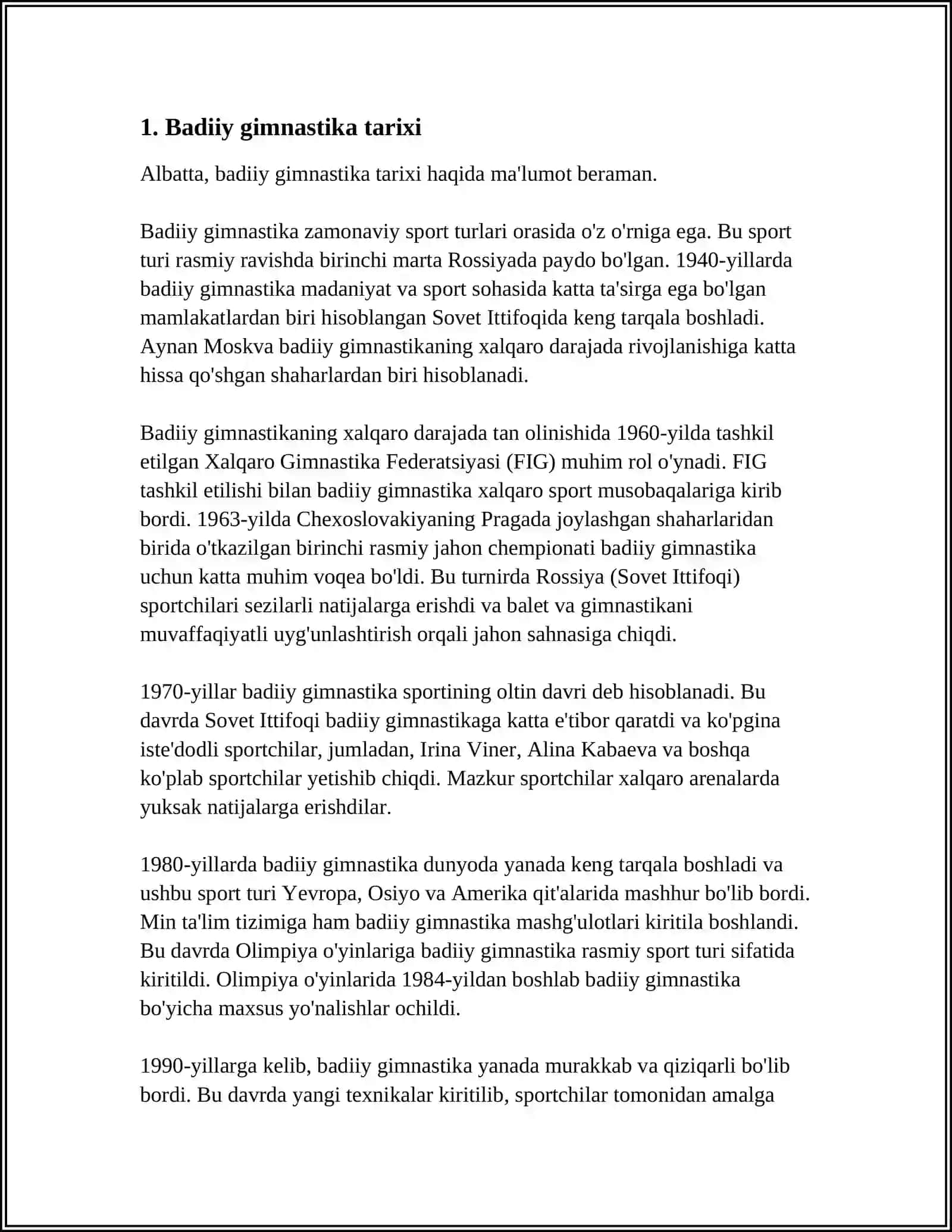 Badiiy Gimnastika Referat 3