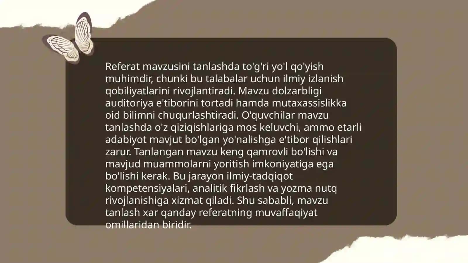 Referat mavzusini tanlash va uning ahamiyati 3