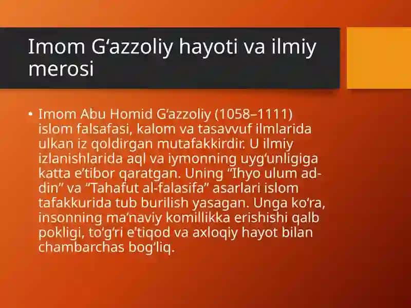 Imom G‘azzoliy hayoti va ilmiy merosi 3