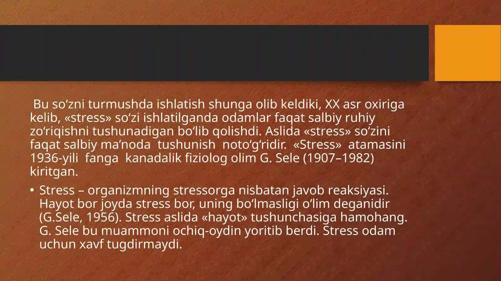 Stress rivojlanishini zamonaviy nazariyasi 3