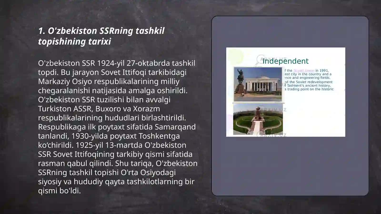 O’zbekiston SSRning tashkil topishi 3
