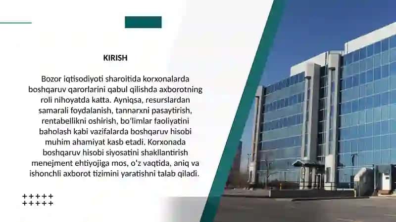 Korxonada boshqaruv hisobi siyosatini shakllantirish 3