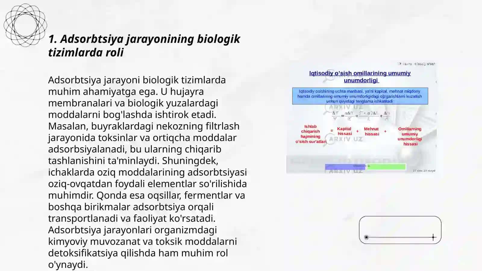 Adsorbtsiya jarayonining biologik tizimlarda roli 3