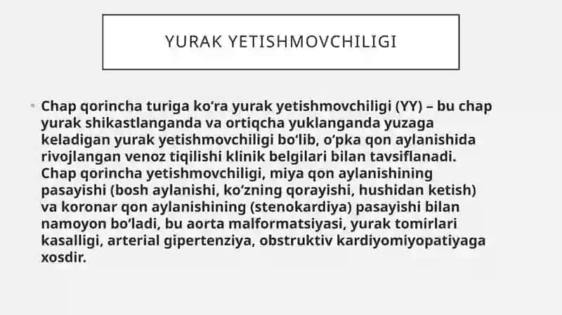 Yurak yetishmovchiligi 3