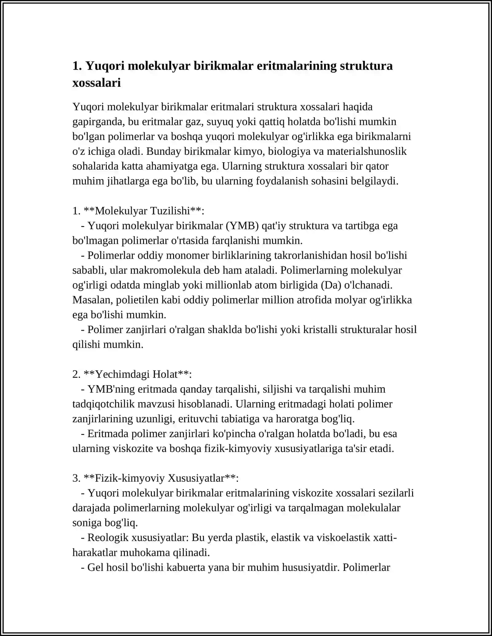 YUQORI MOLEKULYAR BIRIKMALAR ERITMALARINING XOSSALARI 3