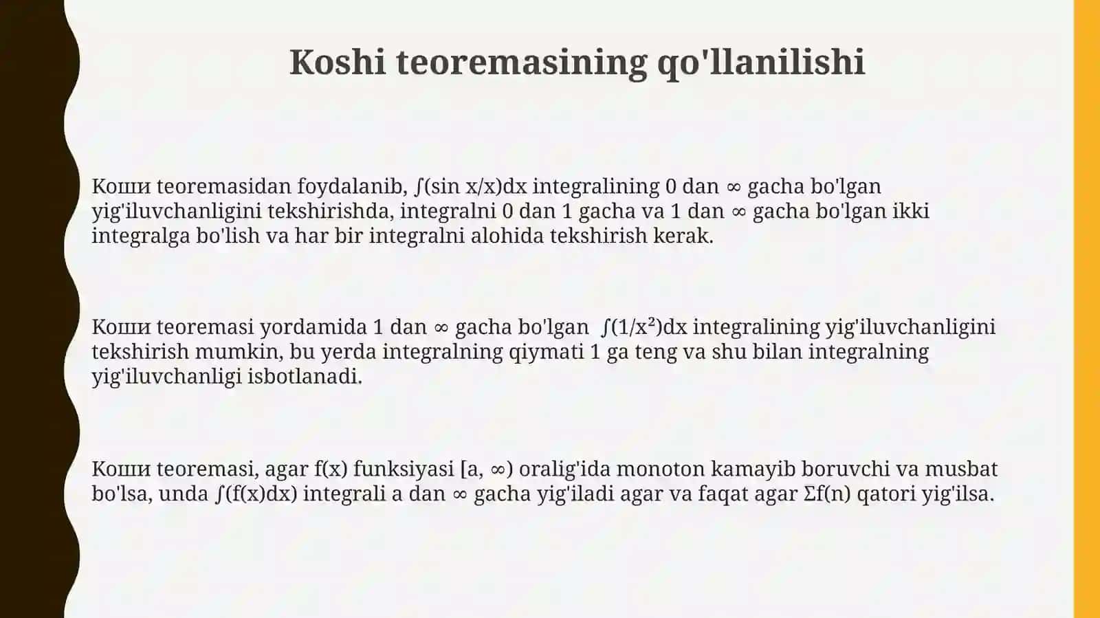 Koshi teoremasi 3