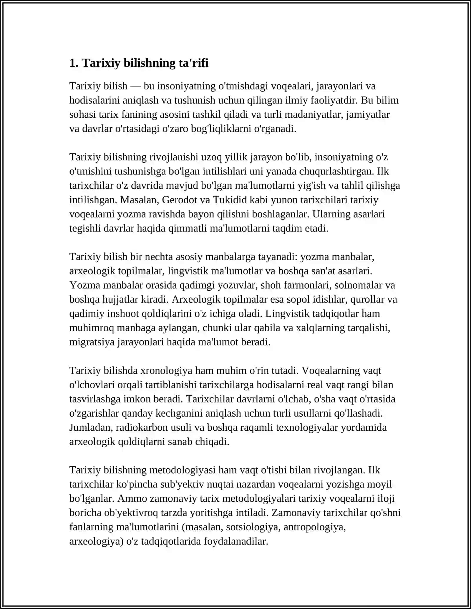 TARIXIY BILISHNING O‘ZIGA XOSLIGI 3