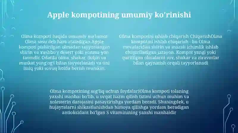 Olma Kompotini Ishlab Chiqarish 3