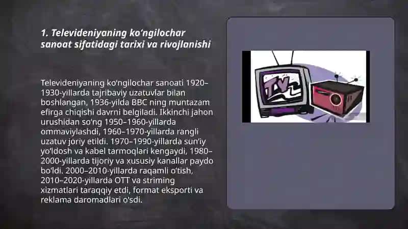 Televidenie - koʻngilochar sanoat sifatida 3