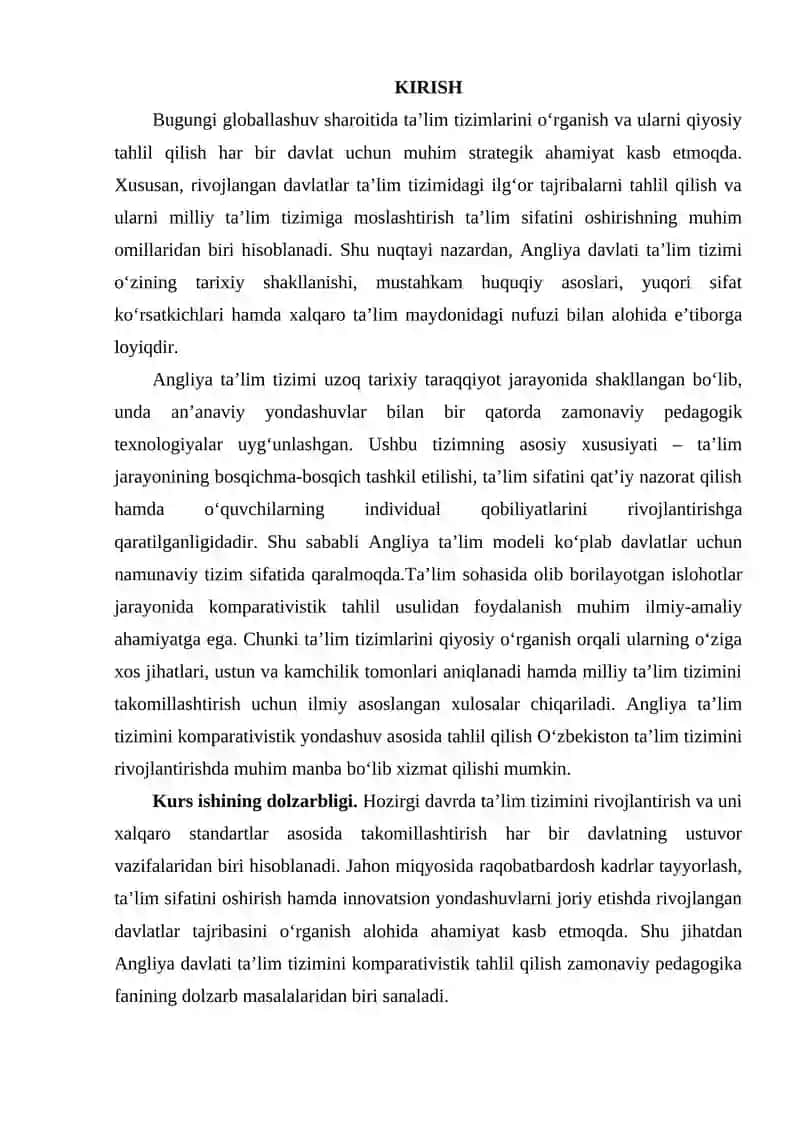 KOMPARAVISTIK PEDAGOGIKA KURSI 3