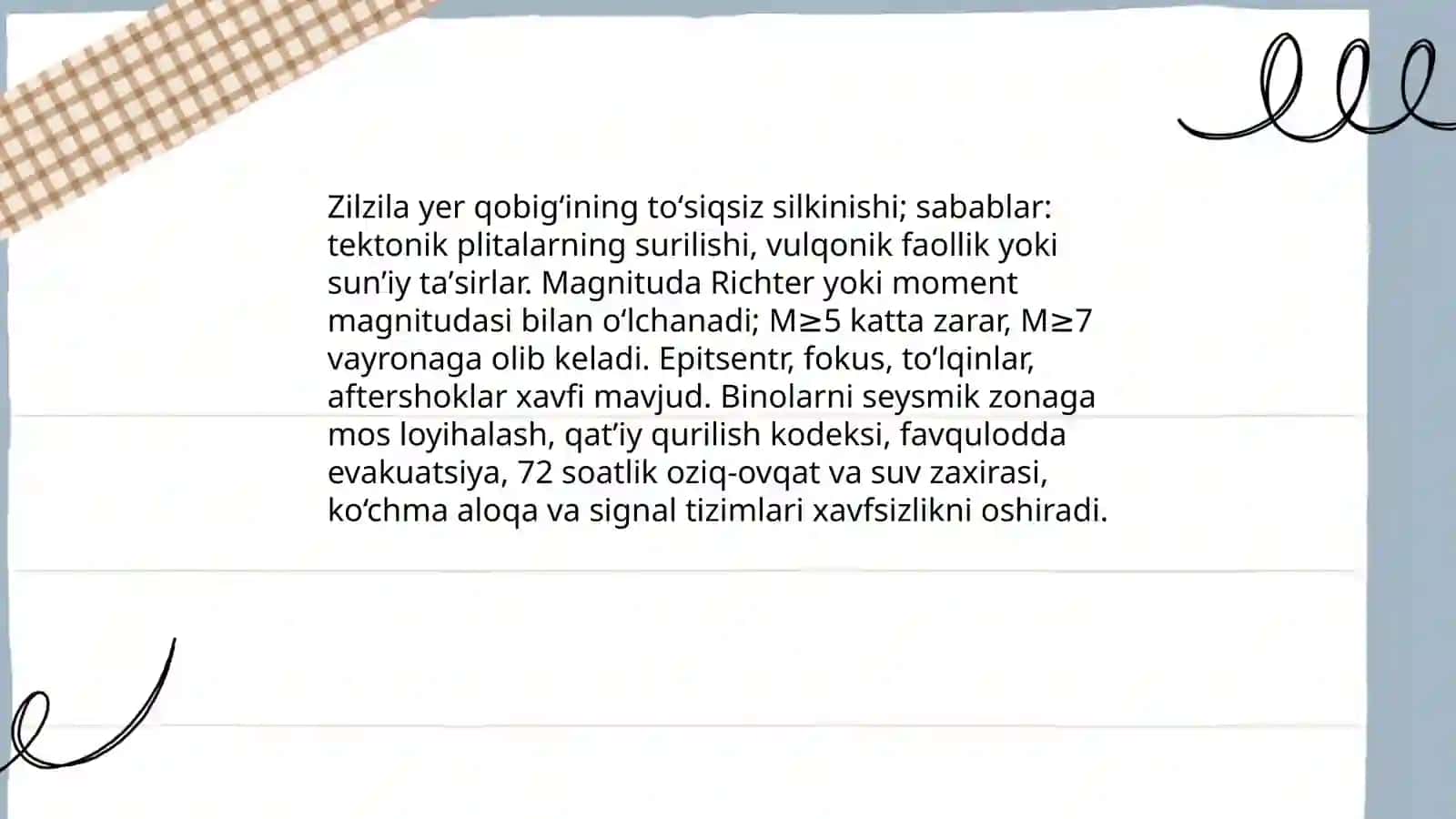 Zilzila (seysmik xavflar) 3