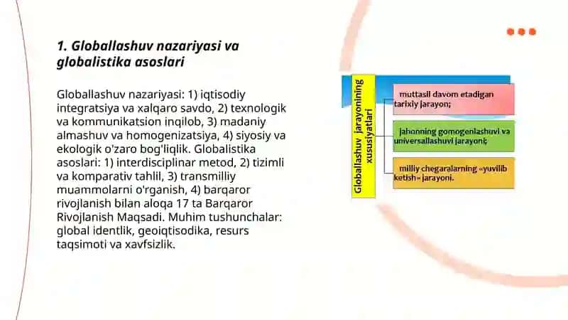 Globallashuv, globalistika va barqaror ustuvor yo'nalishlari 3