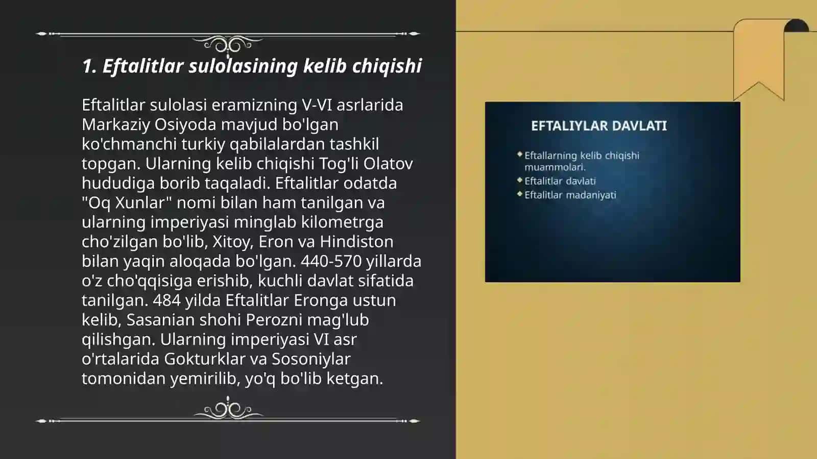 Eftalitlar sulolasi Abdixadirova Darixa 3