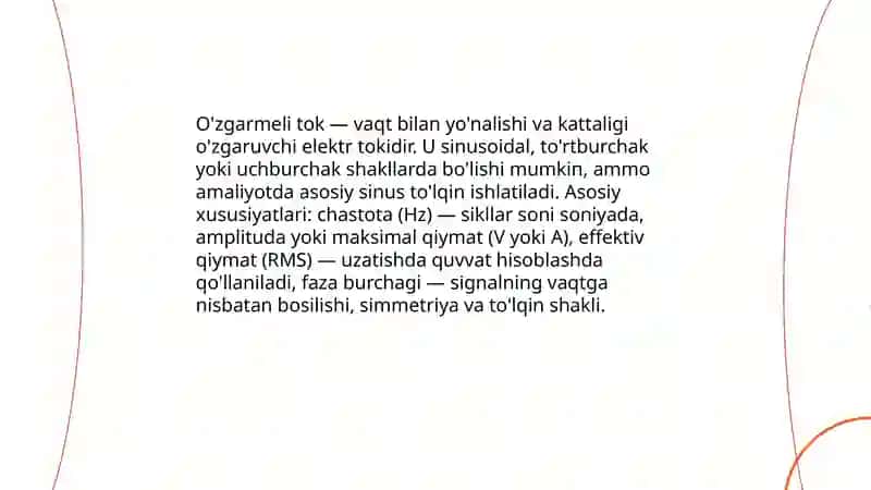 O'zgarmeli tok 3