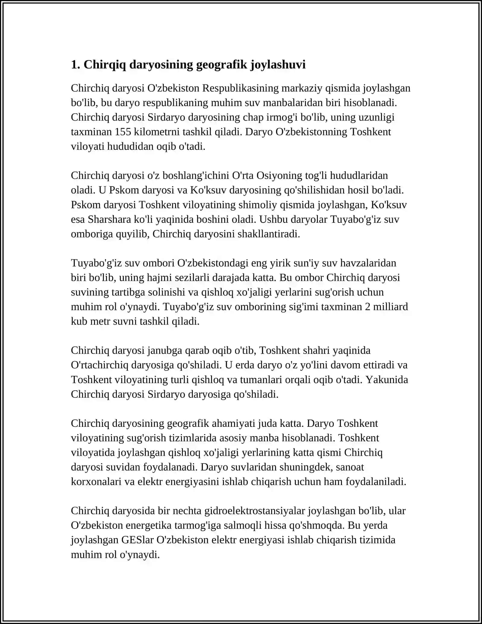 CHIRCHIQ DARYOSI 3