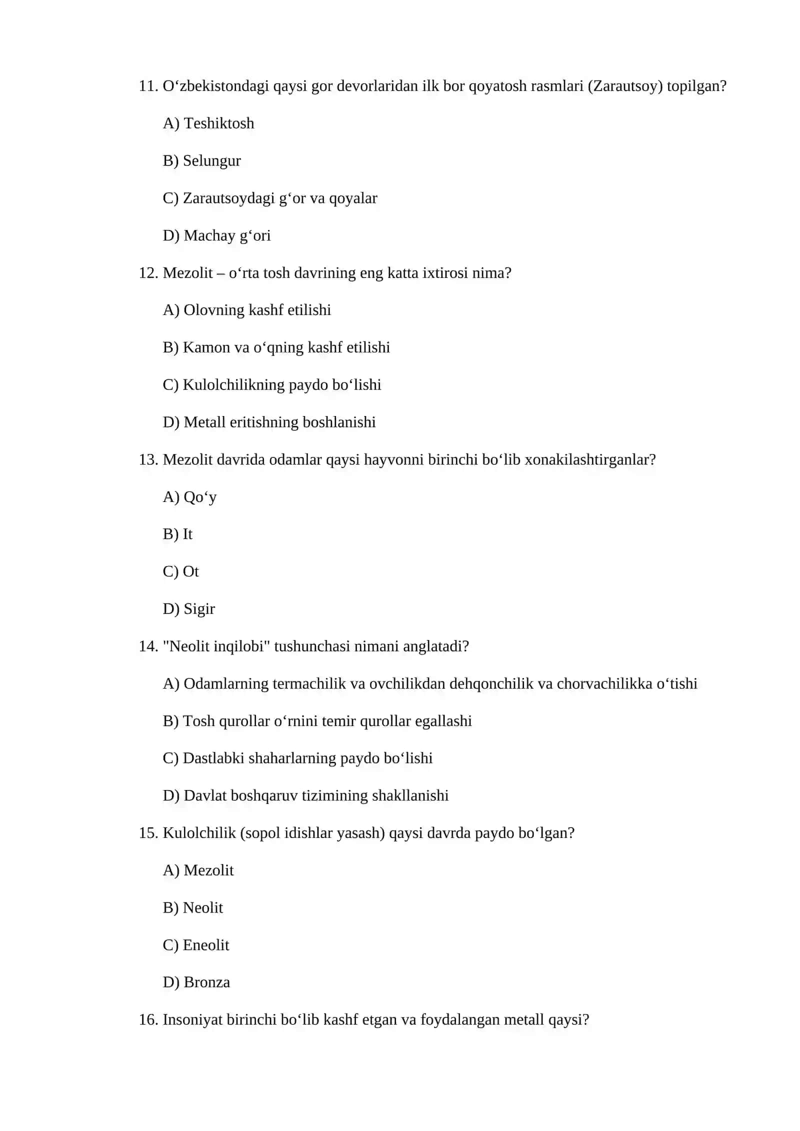 6-sinf Tarix fanidan DTMga tushadigan test kitobcha 3