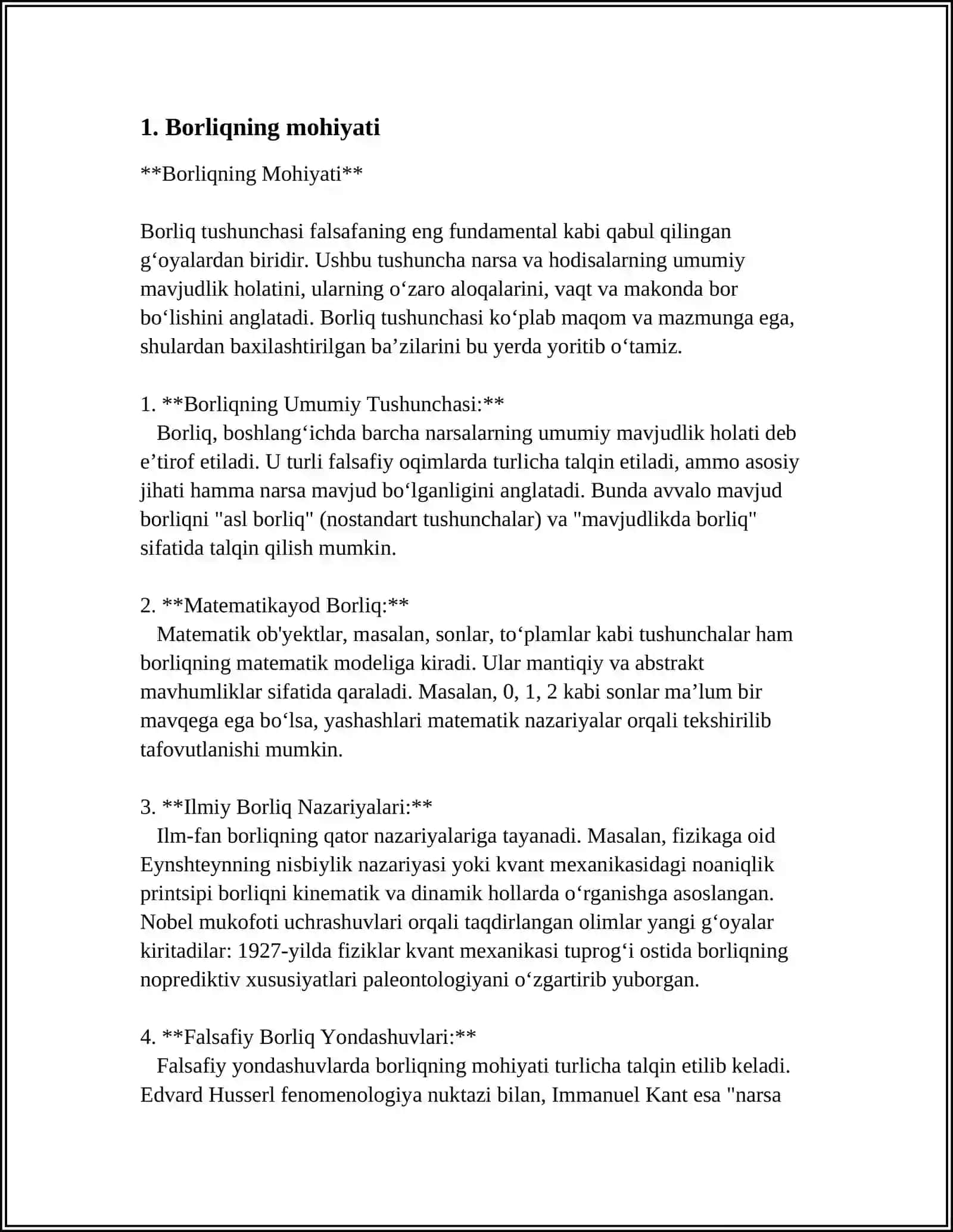 BORLIQ FALSAFASI 3