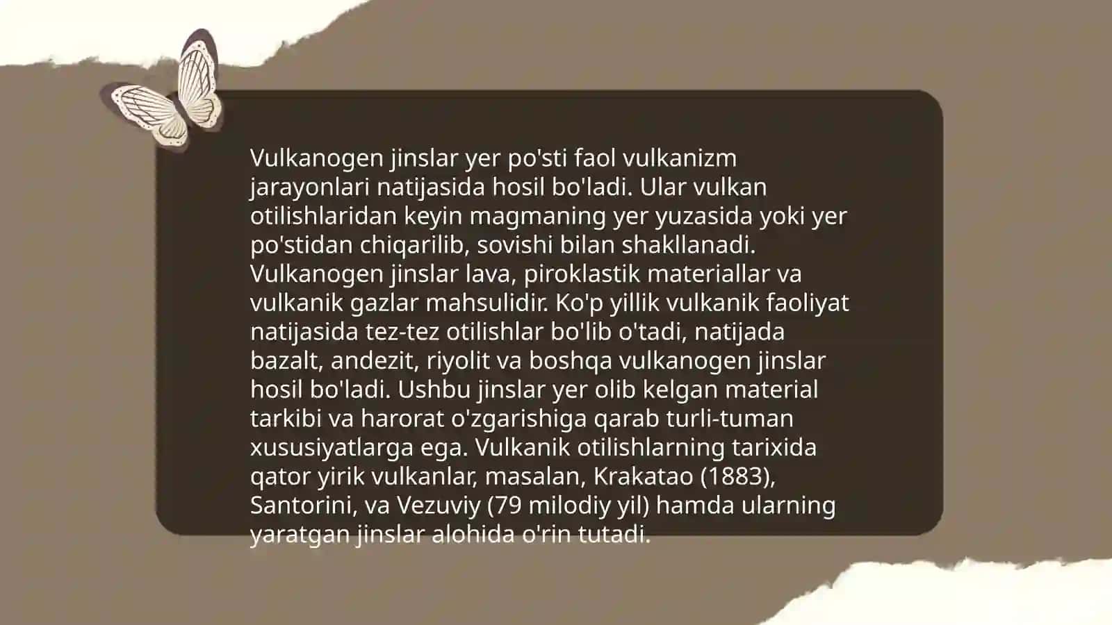 Vulkanogen jinslar genezisi, geografiyasi, tarkibi 3