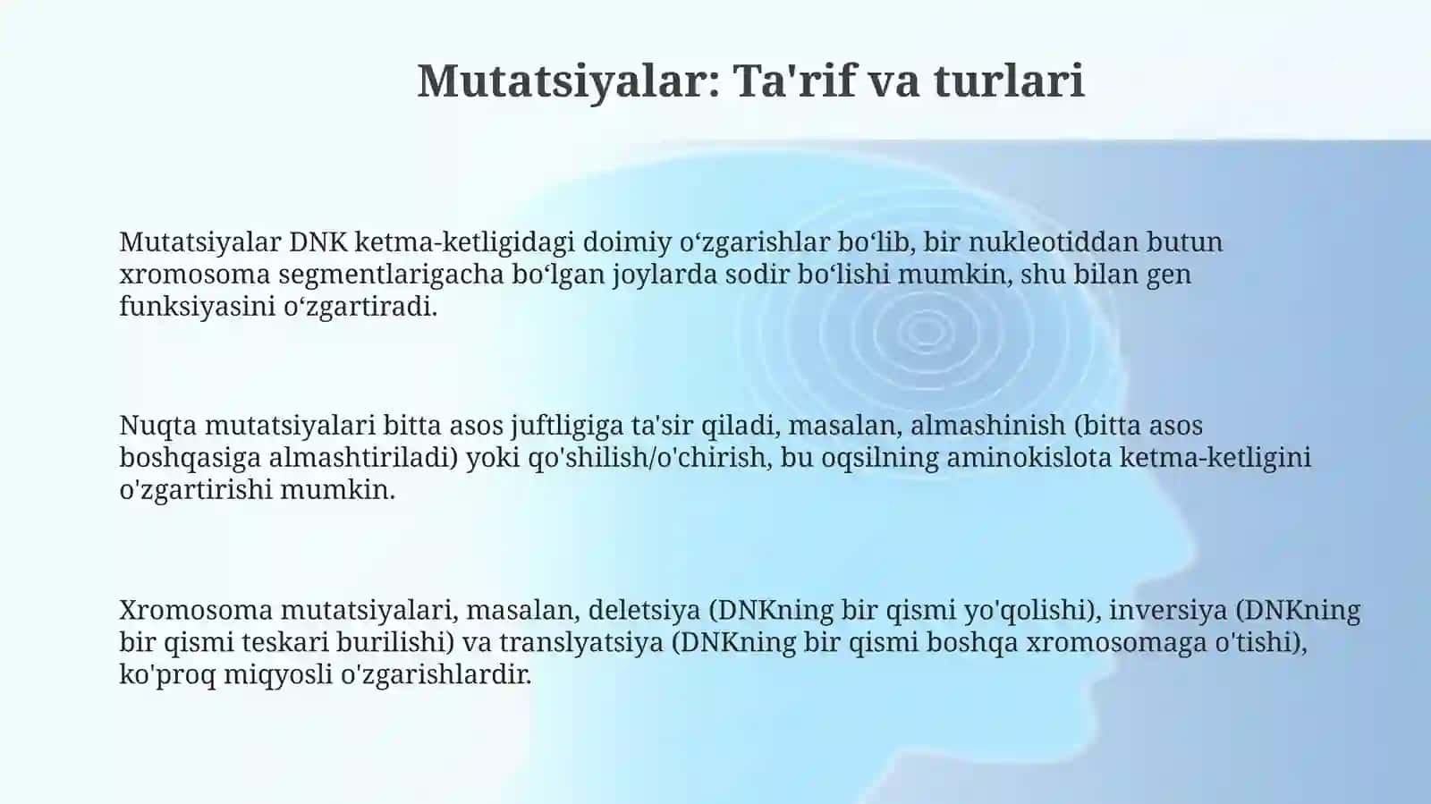 Mutatsiyalar: Ta'rif va turlari 3