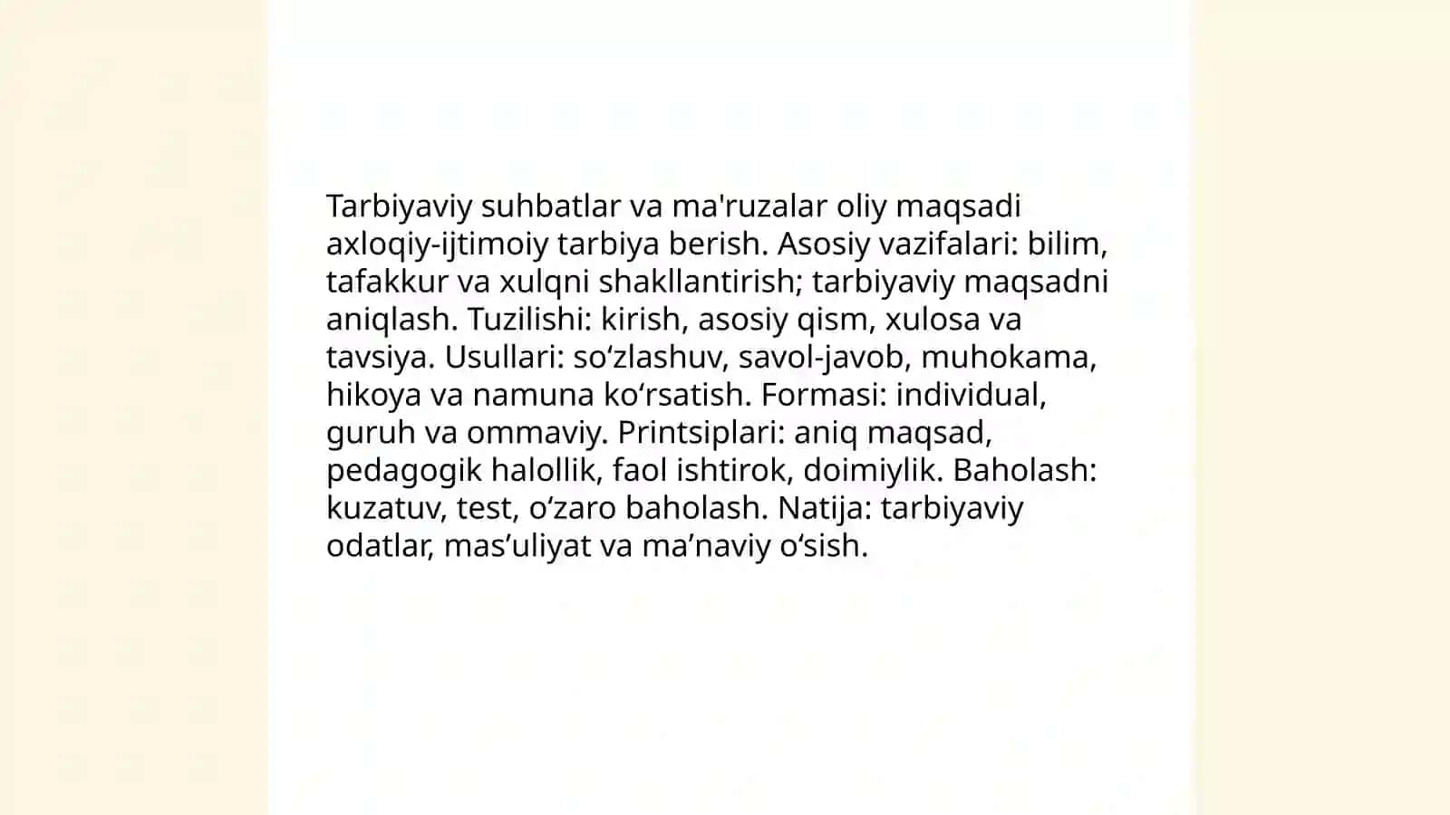 Tarbiyaviy ta'sir etish usullari va vositalari 3