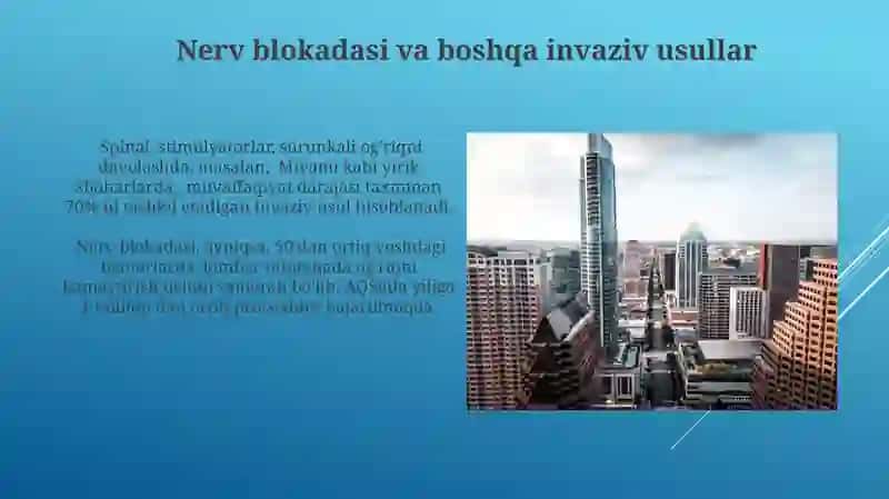 Zamonaviy og'rqsizlantirish usullari 3