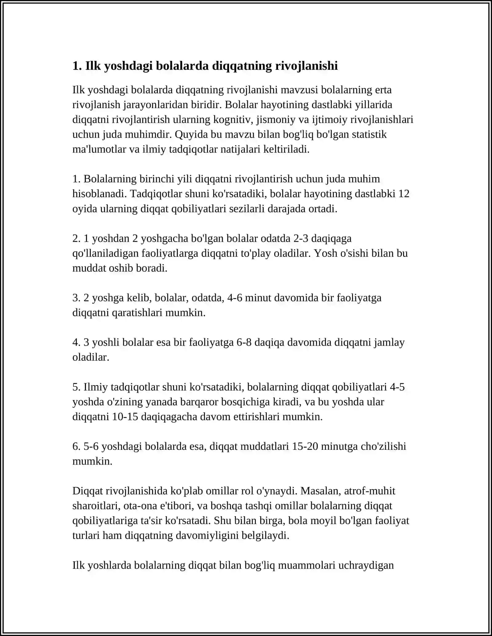 ILK YOSHDAGI BOLALARDA DIQQATNING RIVOJLANISHI 3
