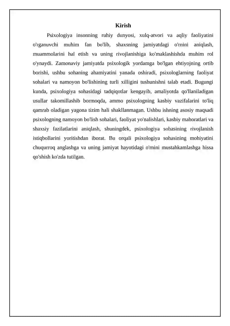 Psixologiya: Asosiy yo'nalishlar va ta'rif 3