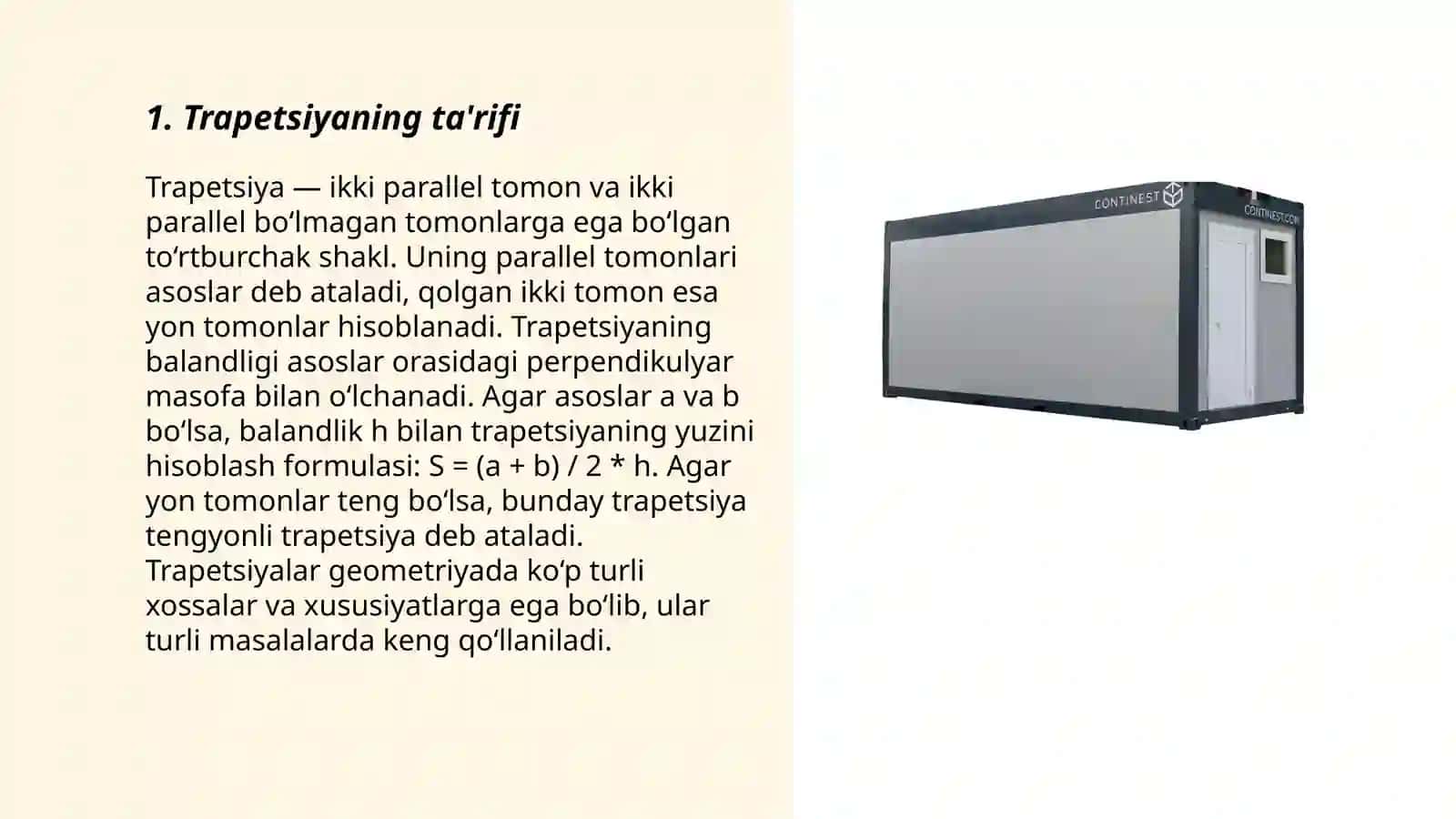 Trapetsiya haqida umumiy malumot 3