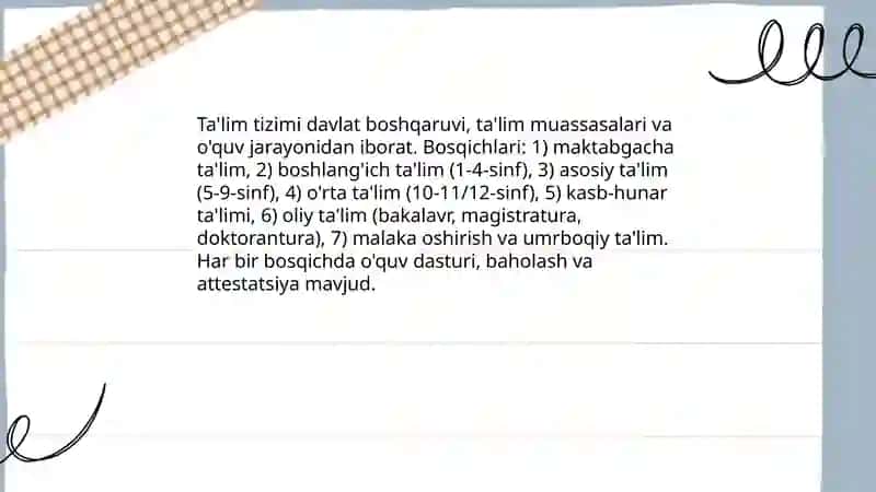 Ta'lim tizimi 3