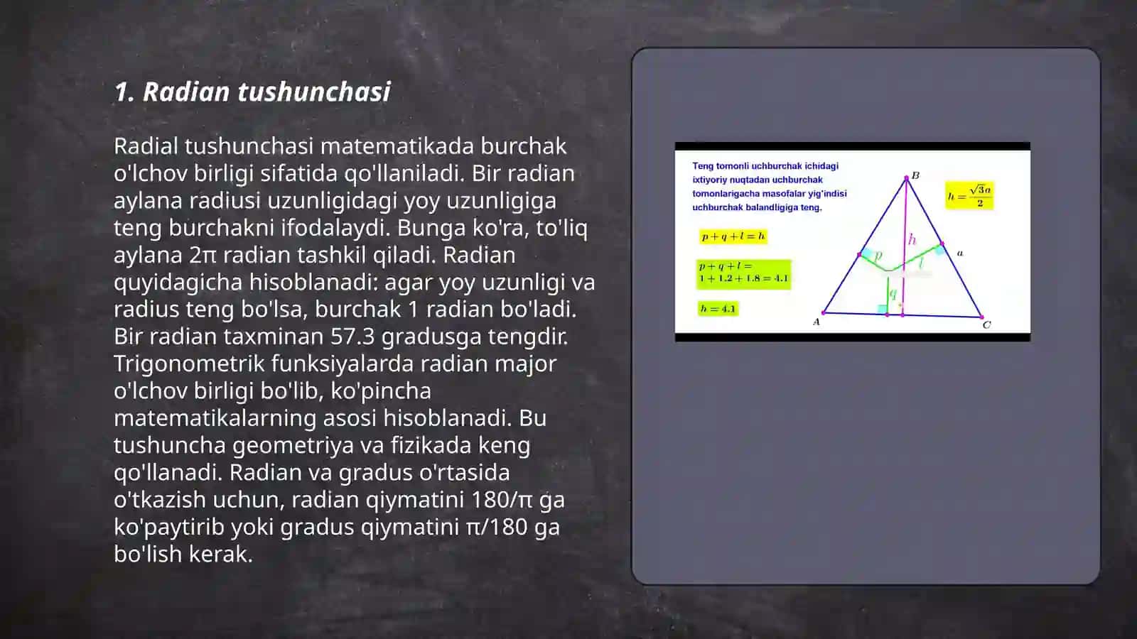Radian tushunchasi 3