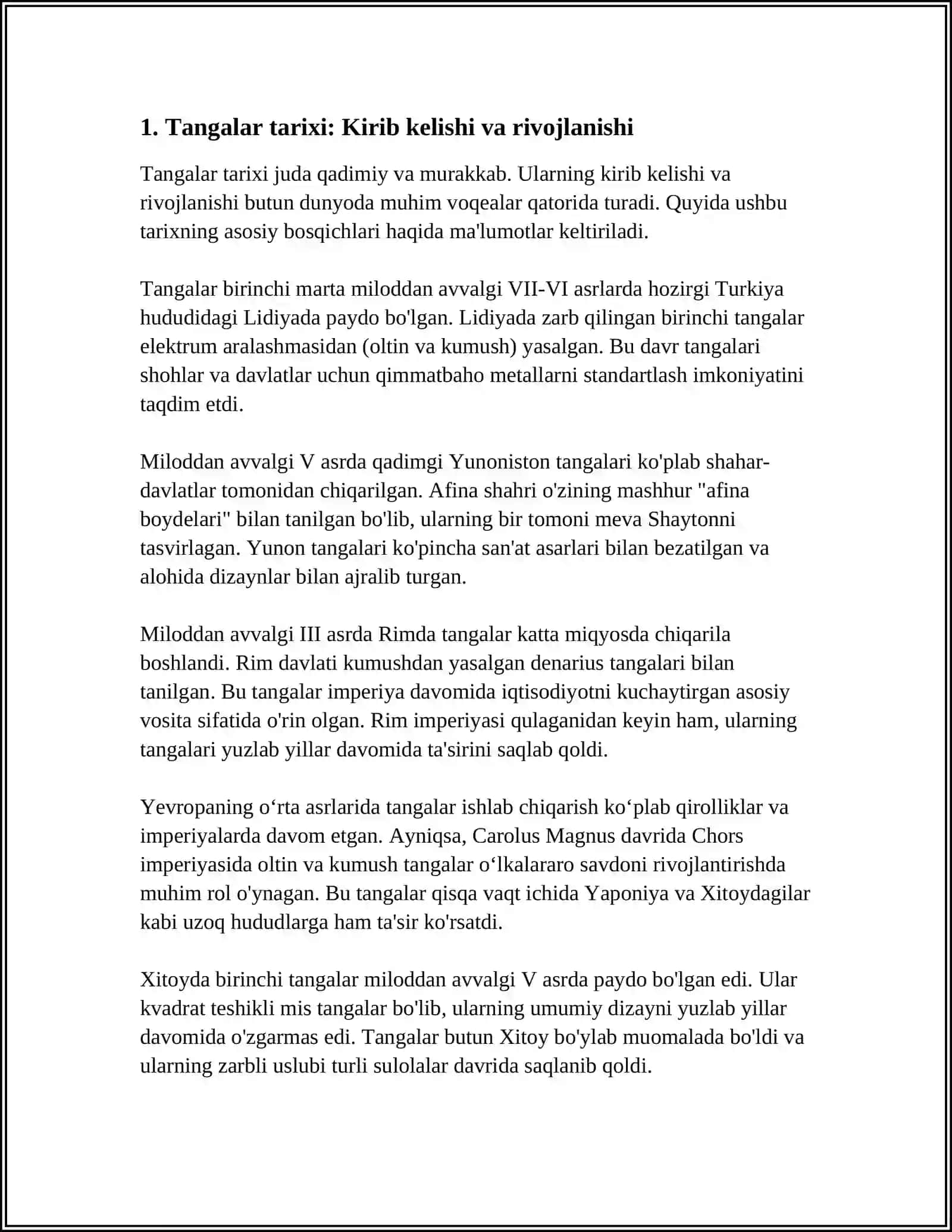 TANGALAR TARIXI VA DASTLABKI BELGILAR 3