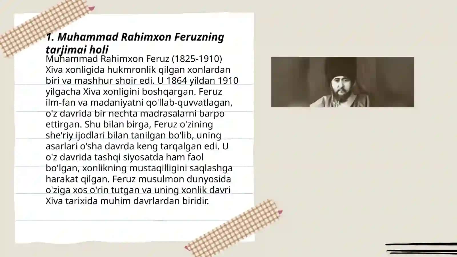Muhammad Rahimxon Feruz hayoti va ijodi 3