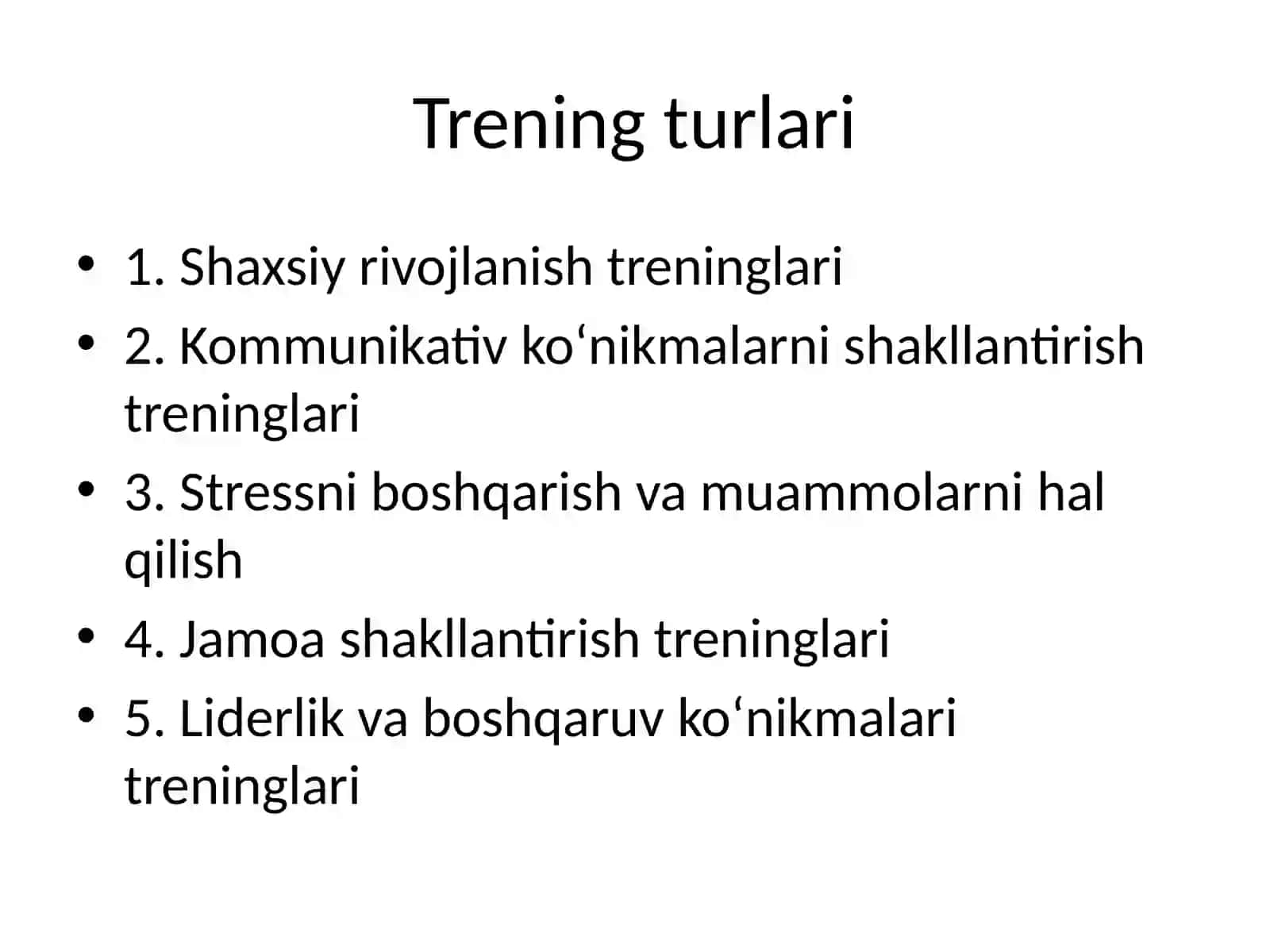 Trening haqida umumiy tushuncha 3