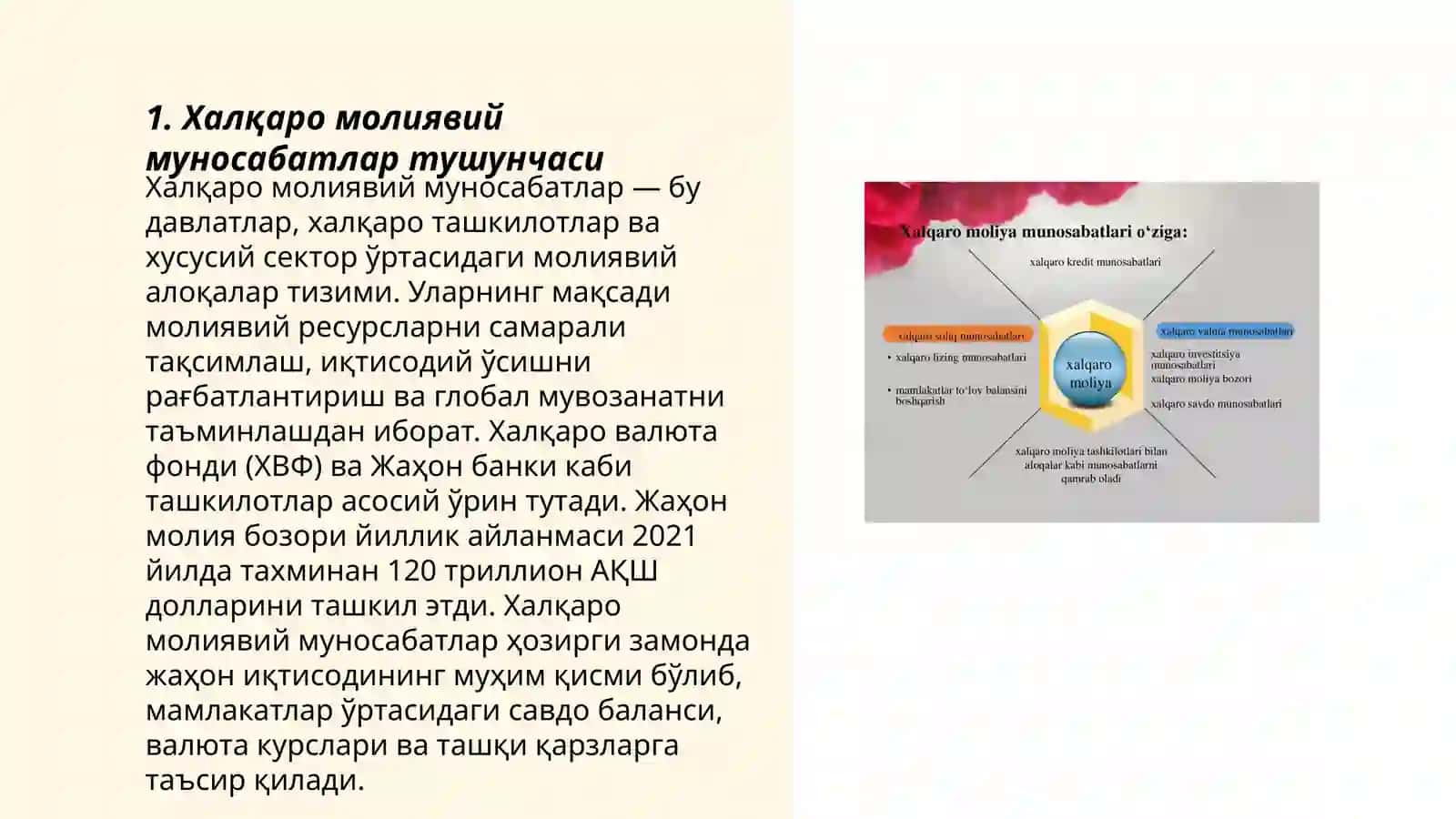 Халкаро Молия муносабатларида иктисодиётнинг урни 3