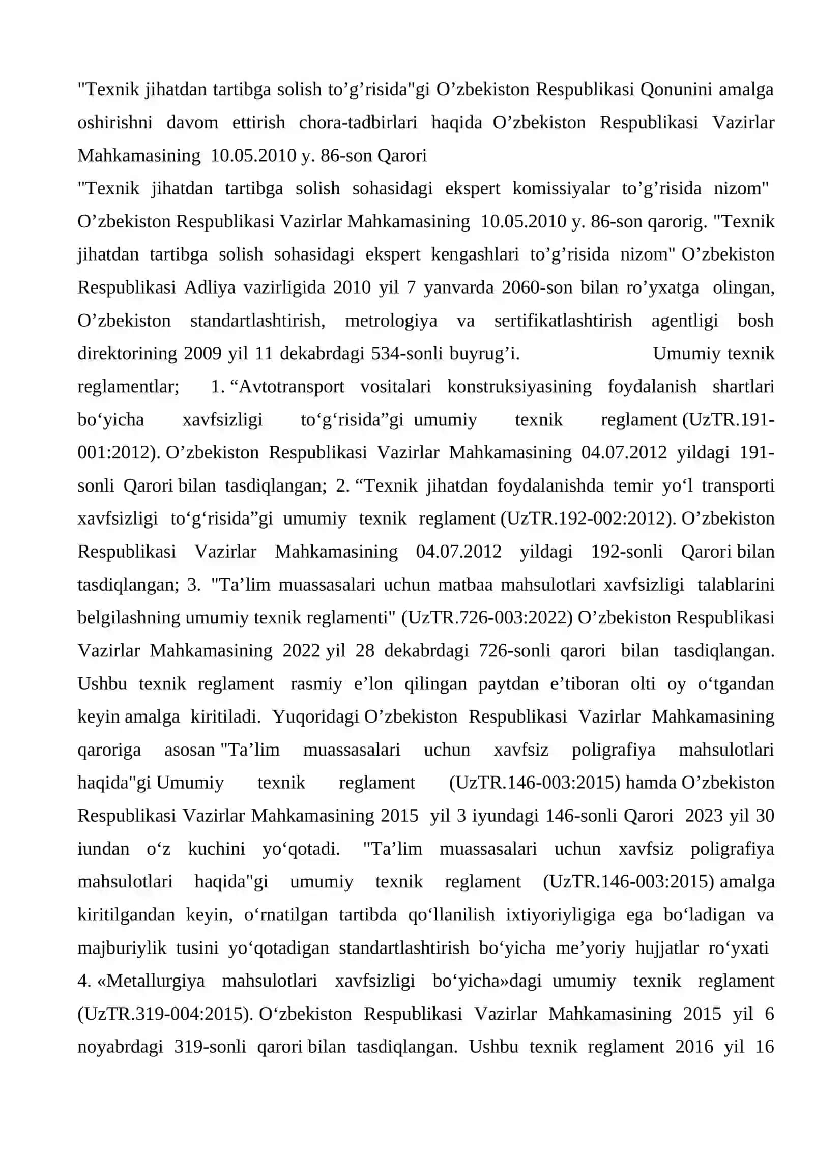 Texnik reglamentlar to’risida umumiy ma’lumotlar 3