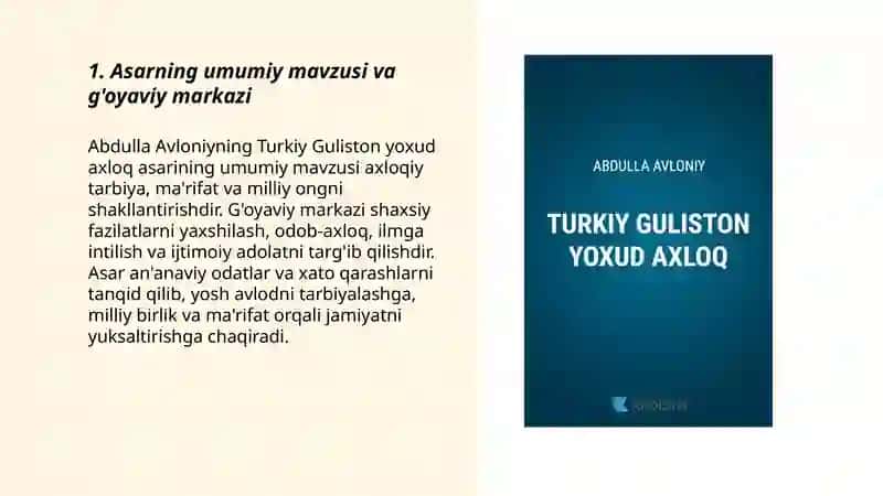 Abdulla Avloniyning "Turkiy Guliston yoxud axloq" asari 3