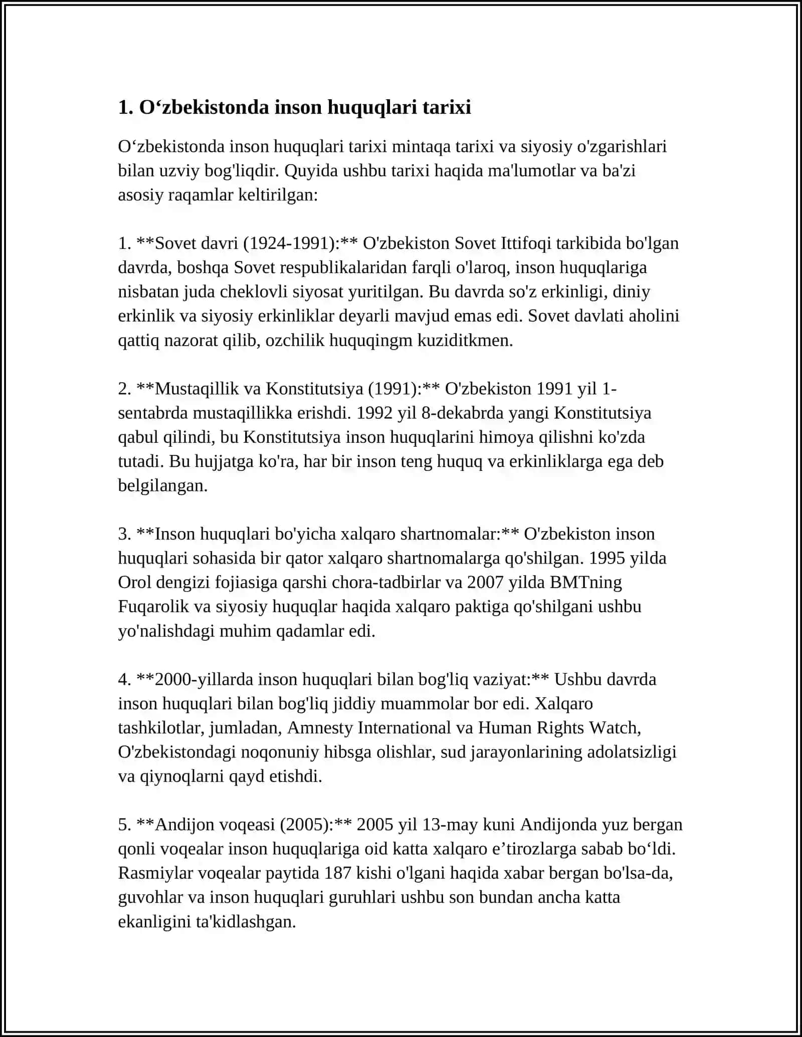 OʻZBEKISTONDA INSON HUQUQLARIGA QARATILGAN ETIROF 3