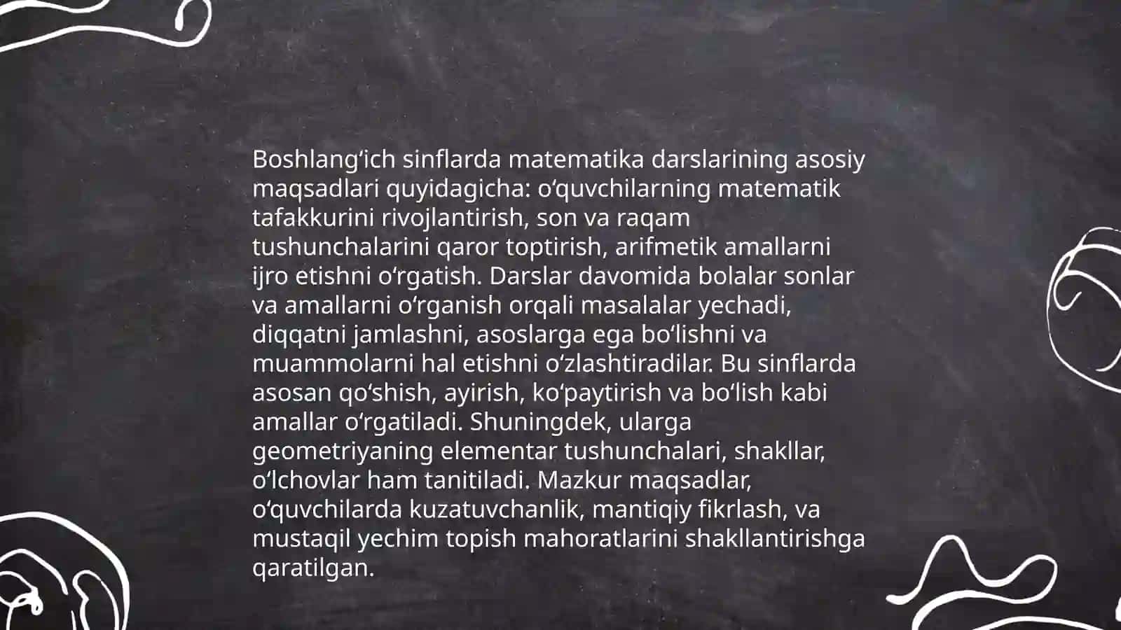 Boshlangʻich sinflarda matematika oʻqitishning maqsad va vazifalari 3